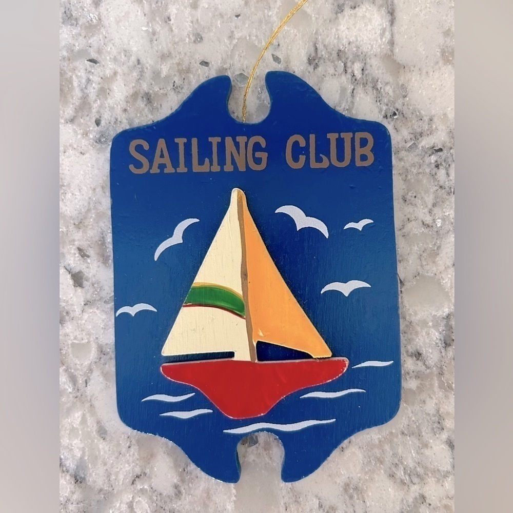 Sailing Club Wooden Holiday Ornament